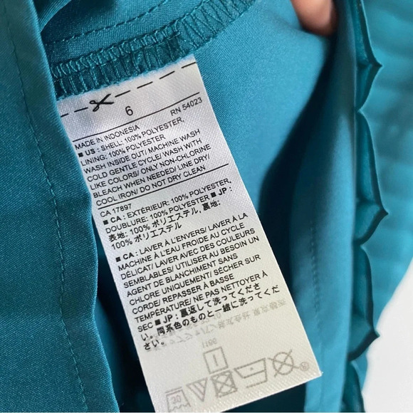 BANANA  Republic Teal Pleated Peplum Tank Top Size 6 - Picture 8 of 13